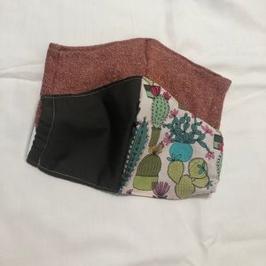Rust orange and cactus face mask set